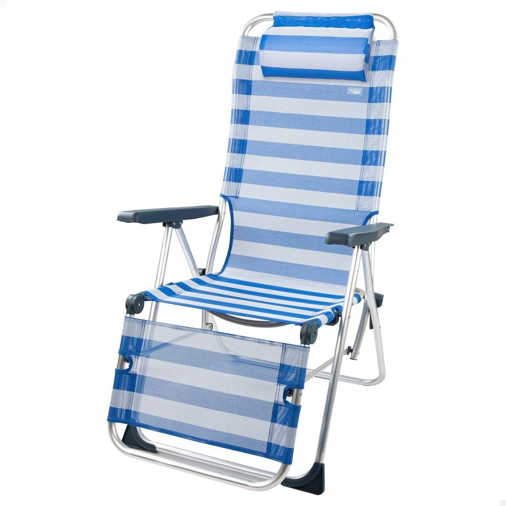 Silla Tumbona Plegable Playa Rayas C/cojín Aktive 3 Silla Tumbona Plegable Playa Rayas C/cojín Aktive