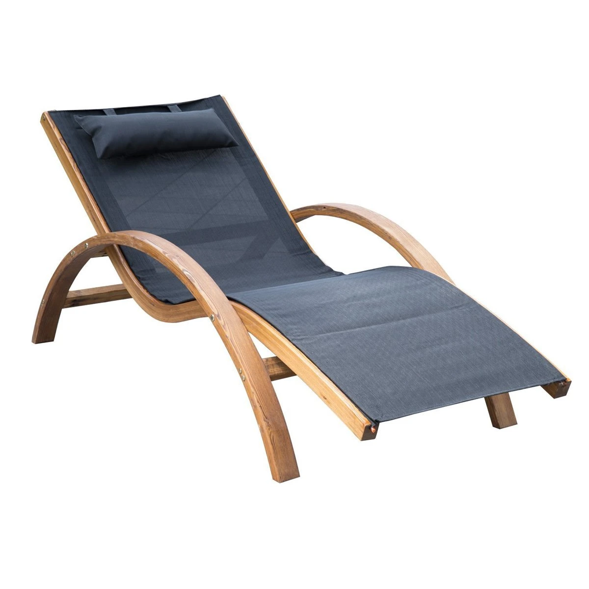 Outsunny Tumbona Hamaca 161x72x68cm Jardin Terraza Playa Piscina Patio Hotel Madera Negro 3 Outsunny Tumbona Hamaca 161x72x68cm Jardin Terraza Playa Piscina Patio Hotel Madera Negro