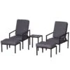 Outsunny Conjunto Mueble Exterior Apto Jardin Incluye 2 Sillas 2 Taburetes 1 Mesa Para Café Con Cojín Suave 5 Niveles En Respaldo Reclinable Gris Y Negro 50x50x82/77/70/60/50cm -Jardín Muebles Ventas fccee8a58b3b1dbd47490bf2b64340f43344fc76 92ef6db00d614370be26c212d8e30920