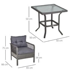 Outsunny Conjunto De Muebles De Ratán 3 Piezas De Jardín 2 Sillones 65x66x75 Cm Y Mesa De Vidrio Templado 50x50x50 Cm Con Cojines Acolchados Para Terraza Patio Gris 12 Outsunny Conjunto De Muebles De Ratán 3 Piezas De Jardín 2 Sillones 65x66x75 Cm Y Mesa De Vidrio Templado 50x50x50 Cm Con Cojines Acolchados Para Terraza Patio Gris -Jardín Muebles Ventas fe6eac2286d3f2f438a6e6635b201e8fea657fe1 c2cae387bee946c8af3430167ea921c8