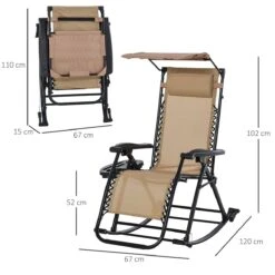 Outsunny Silla Mecedora De Jardín Plegable Tumbona Reclinable Con Techo Protección Solar Reposacabezas Extraíble Y Reposapiés Estructura De Acero 120x67x102 Cm Beige -Jardín Muebles Ventas ff898c220d234f750cdf6c7c0ae53b5b7a4231a6 7f4e6f9654d3452b97c1eb9fdb7dfb58