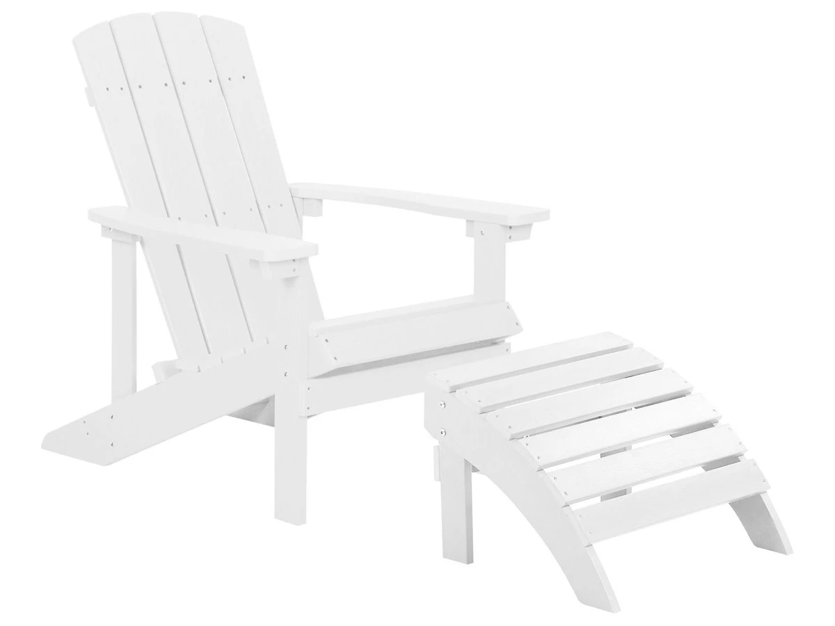 Silla De Jardín Blanca Con Reposapiés ADIRONDACK 4 Silla De Jardín Blanca Con Reposapiés ADIRONDACK - Imagen 2